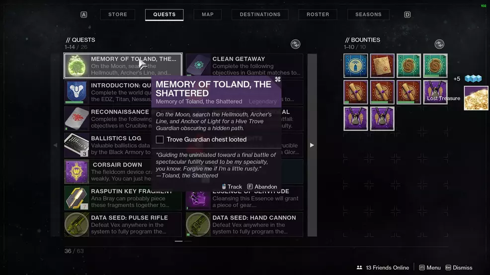 Destiny 2 Toland the Shattered Trove Guardian