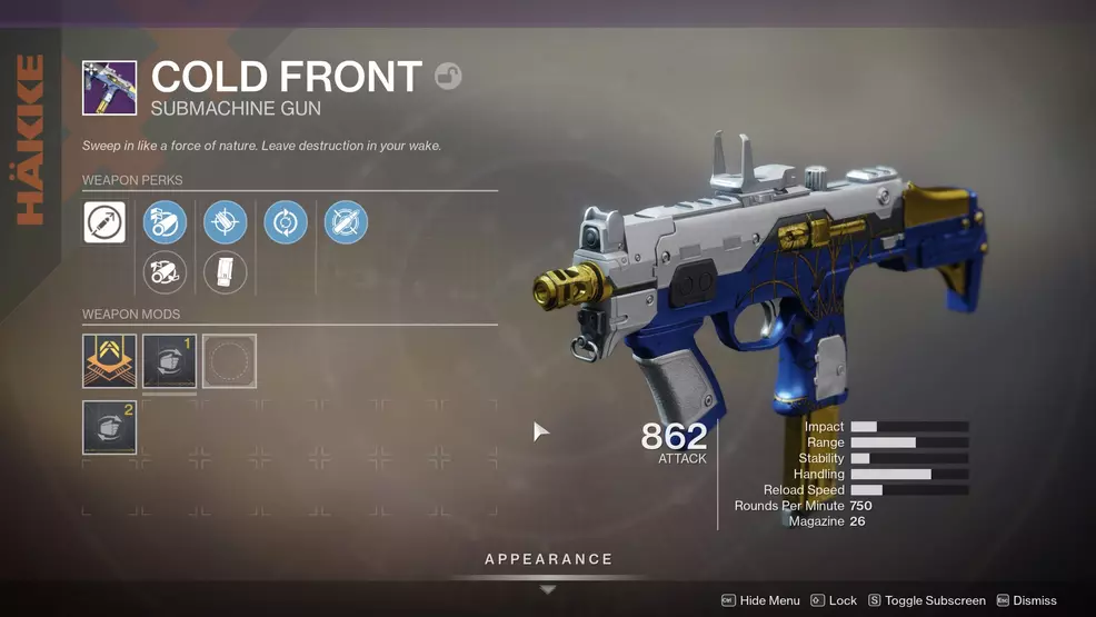 Destiny 2 - Cold Front SMG