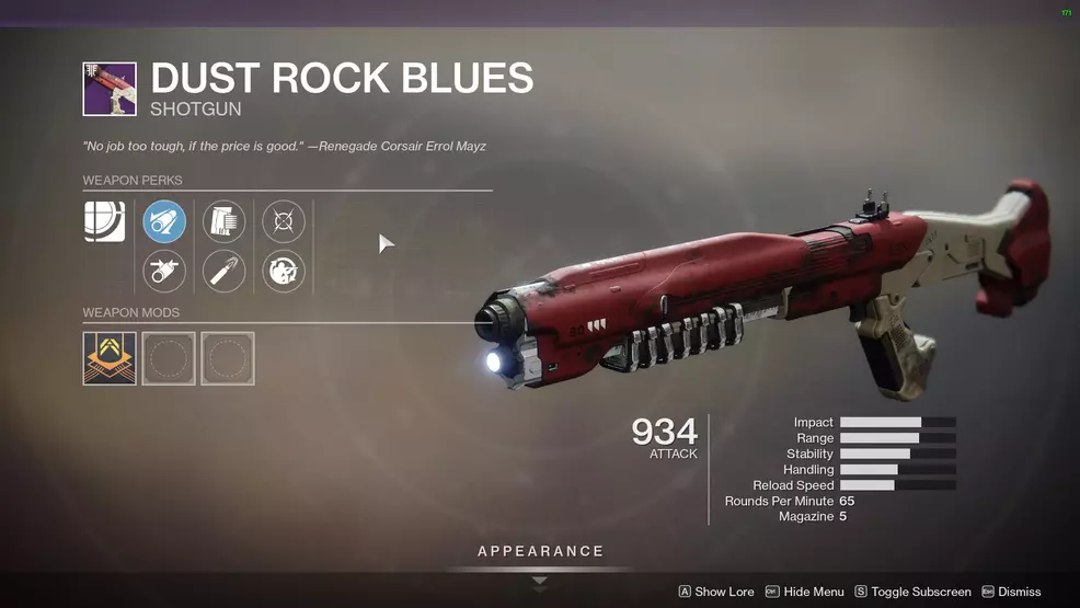 destiny 2 dust rock blues