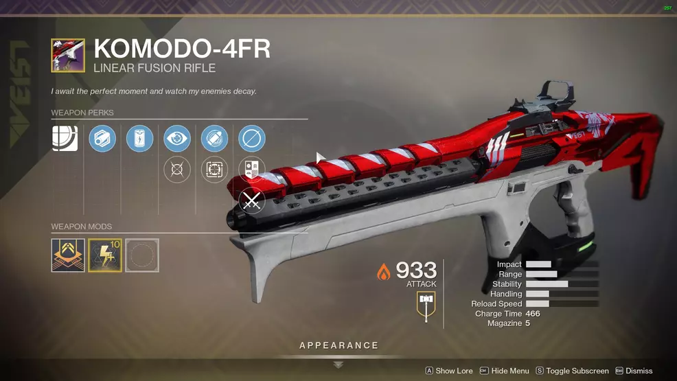 Destiny 2 Komodo-4FR perks