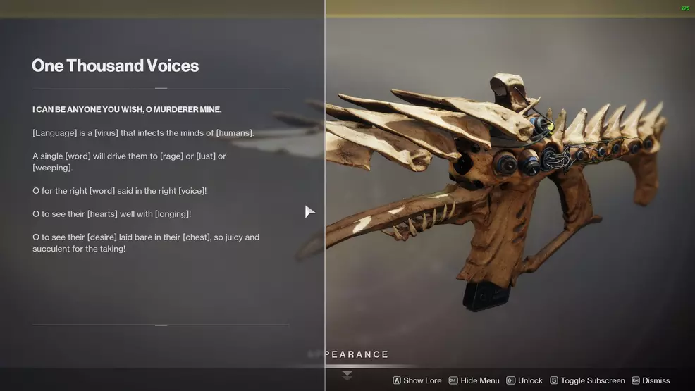Destiny 2 One Thousand Voices lore