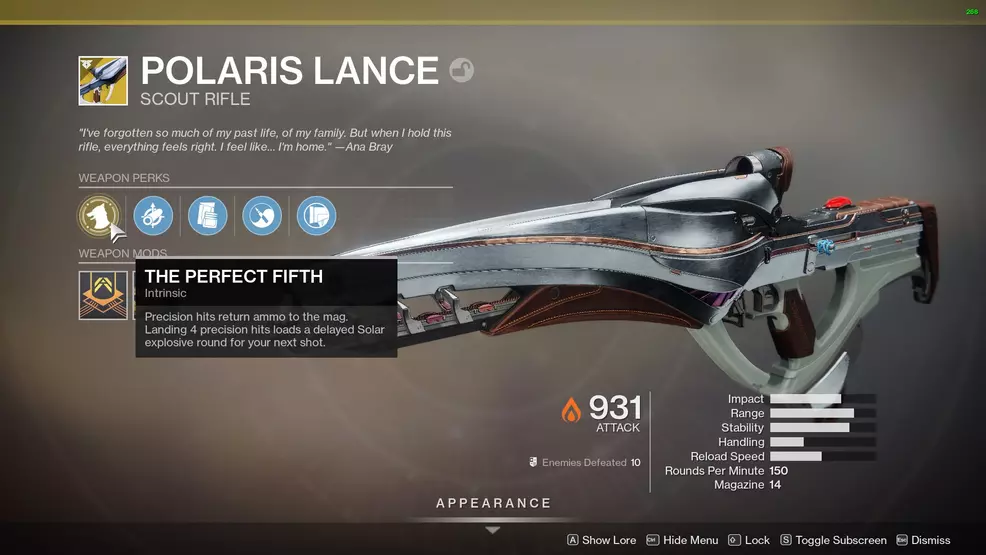 destiny 2 polaris lance scout rifle
