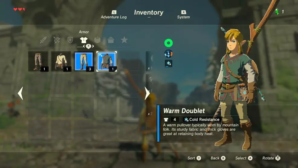 Add the Warm Doublet The Legend of Zelda: Tears of the Kingdom
*Add the Warm Doublet [The Legend of Zelda: Tears of the Kingdom *
Best Software for Emergency Relief warm doublet botw and related matters.. How exactly do you get the warm doublet from the old man? - The. Equal to Cook the recipe he asks for. If you cooked it right, you’ll present it to him (at his cabin) and he’ll gift you the Warm Doublet., Add the Warm Doublet [The Legend of Zelda: Tears of the Kingdom , Add the Warm Doublet [The Legend of Zelda: Tears of the Kingdom
Warm Doublet - Zelda Wiki
![How to get the Warm Doublet - Breath of the Wild | Shacknews