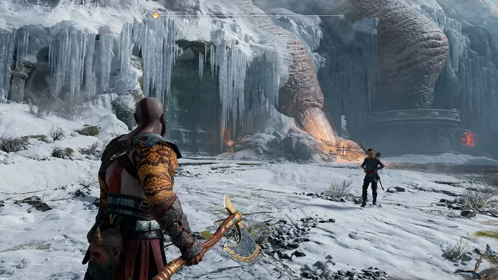 god of war hidden chamber Thamur's Corpse