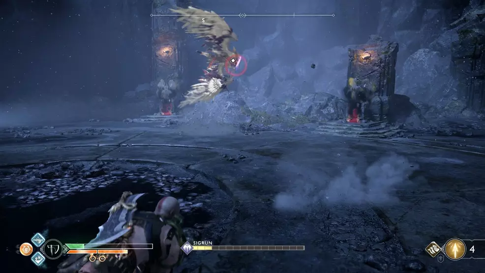 god of war valkyrie queen sigrun barrel roll