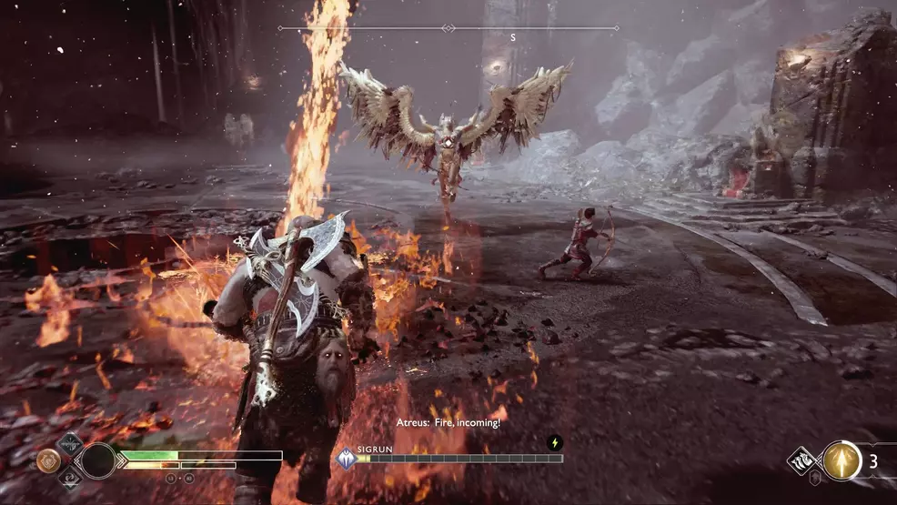 god of war valkyrie queen sigrun lava attack