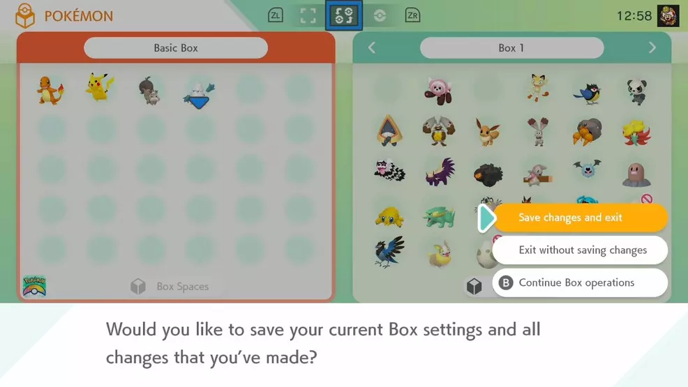 Pokemon Home - save boxes