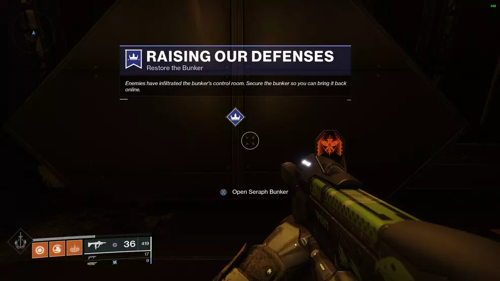 Destiny 2 Restore the Bunker