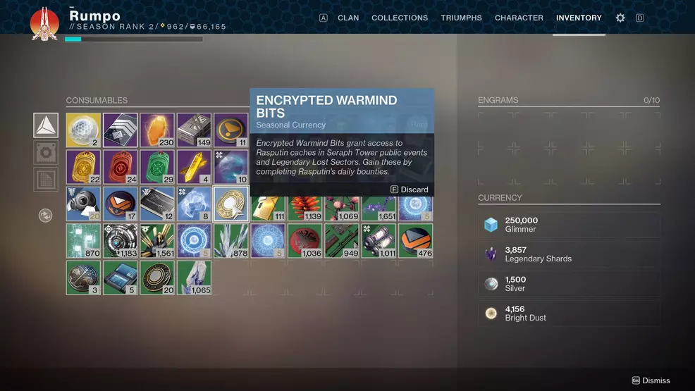 Encrypted Warmind Bits Destiny 2