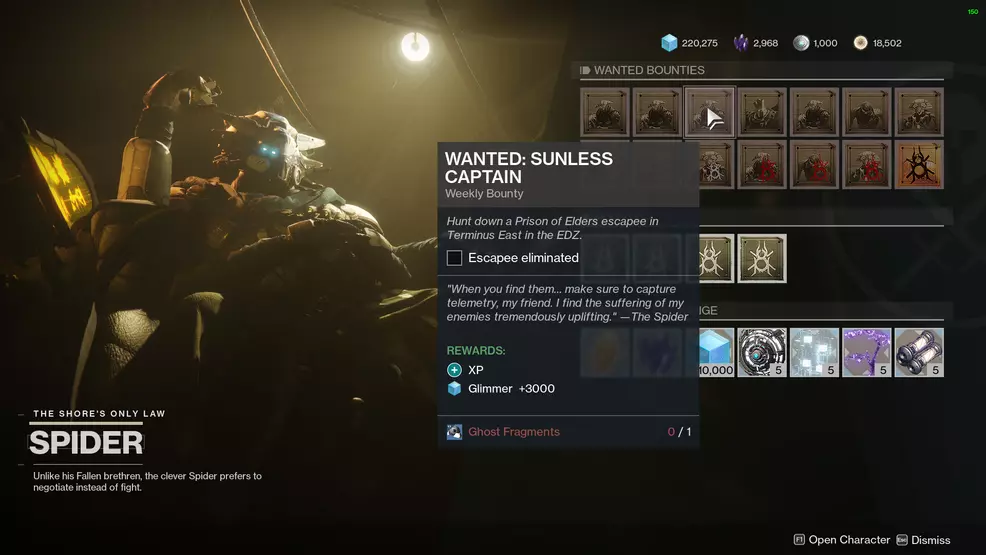 destiny 2 wanted sunless captain