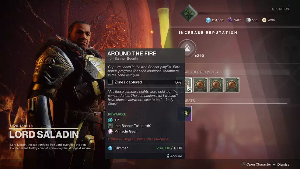 Around Fire Iron Banner Bounty