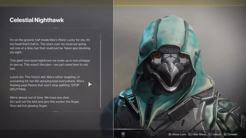 Celestial Nighthawk Lore Destiny 2