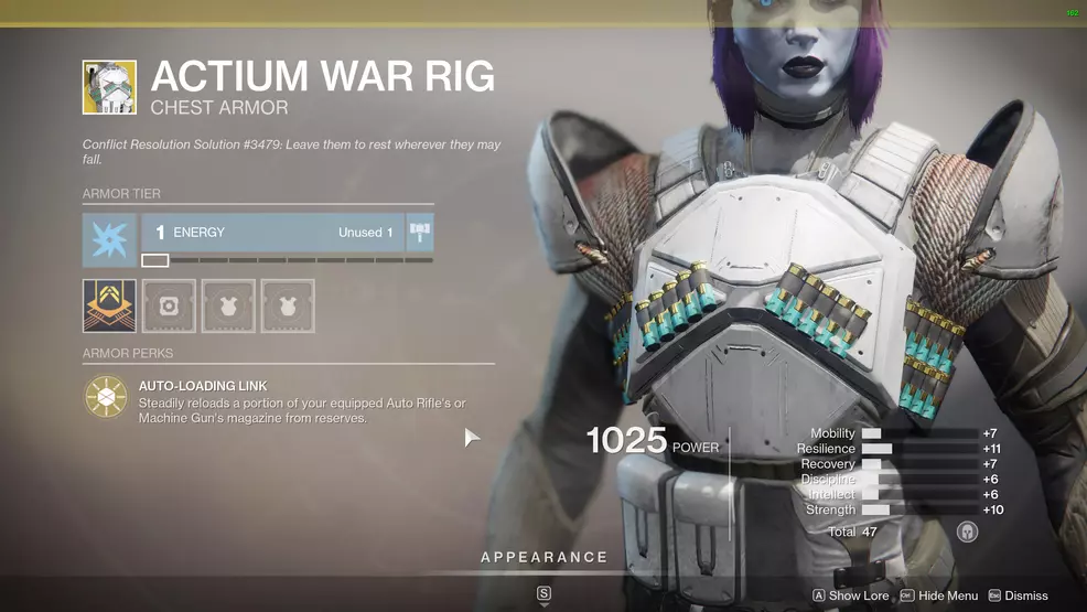 Destiny 2 Exotic Titan Armor Actium War Rig