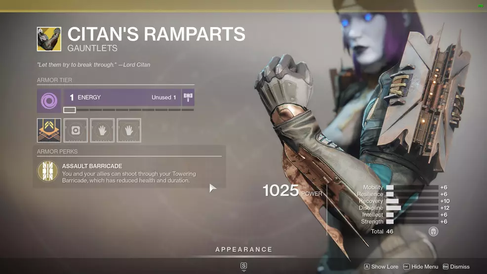 Destiny 2 Exotic Titan Armor Citan's Ramparts