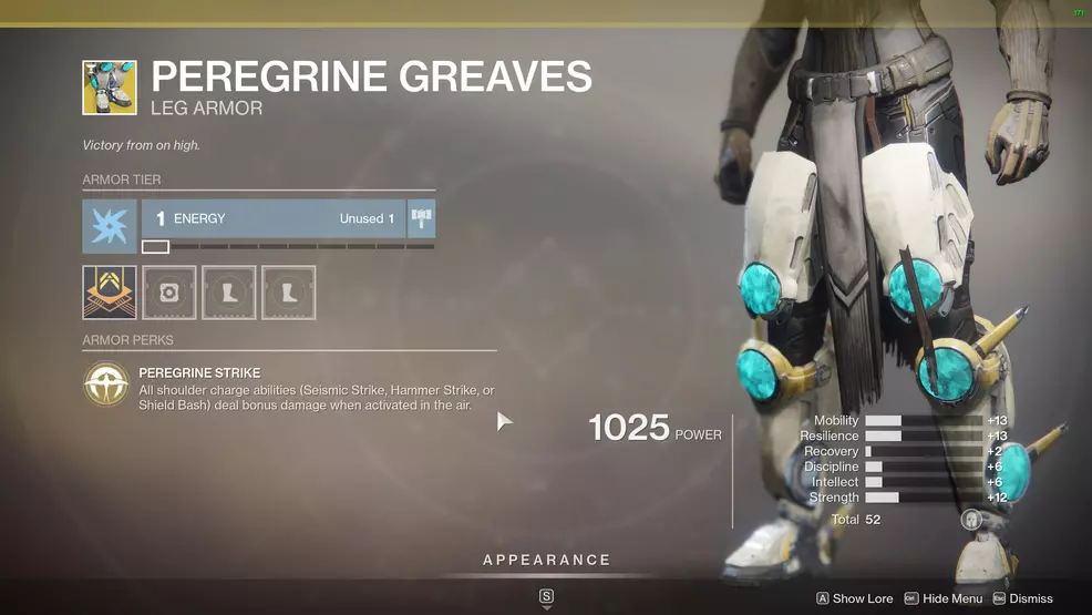 Destiny 2 Exotic Titan Armor Peregrine Greaves