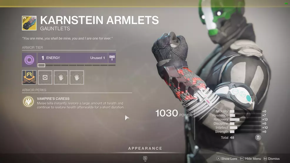 Destiny 2 Warlock Exotic Armor Karnstein Armlets