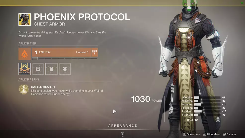 Destiny 2 Exotic Warlock Armor Phoenix Protocol