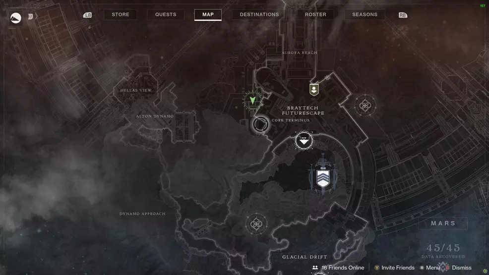 Destiny 2 Savathuns Eyes Mars Core Terminus map