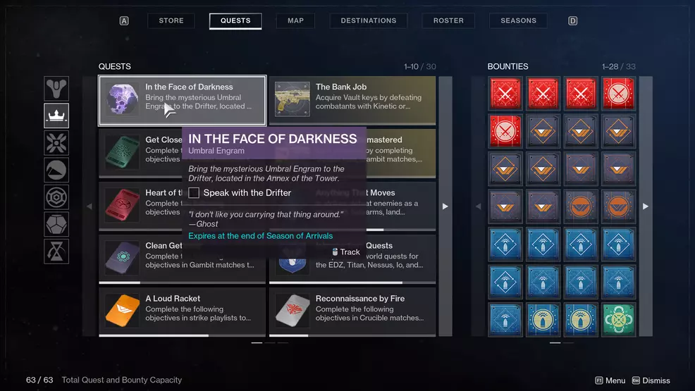 destiny 2 season of arrivals in the face of darkness umbral engram