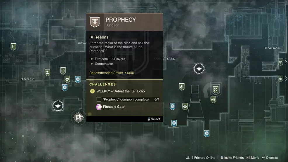 Destiny 2 Start Prophecy Dungeon