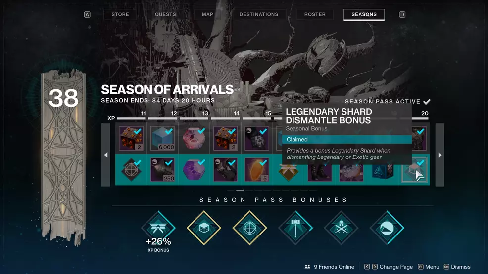 Legendary Shard Dismantle Bonus Destiny 2