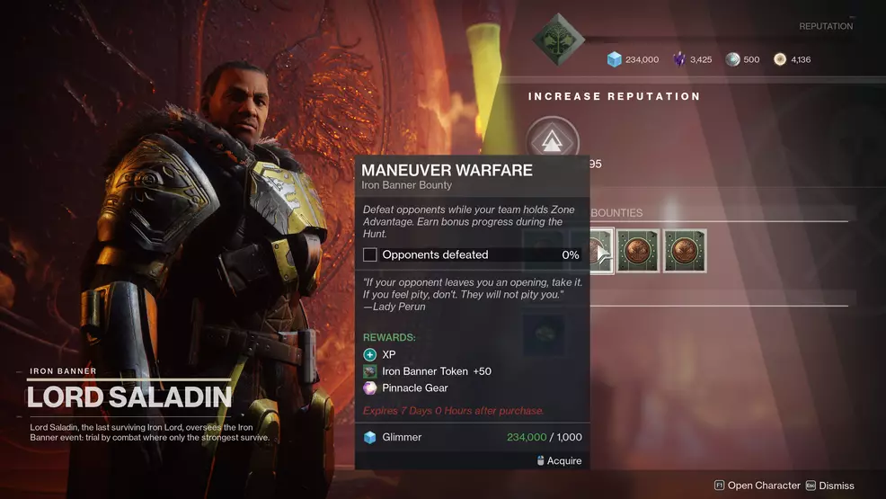 Maneuver Warfare Iron Banner Bounty