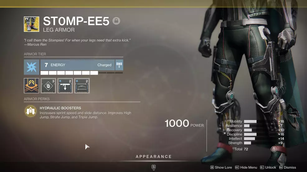 St0mp-EE5 Exotic Hunter Boots - Destiny 2 | Shacknews