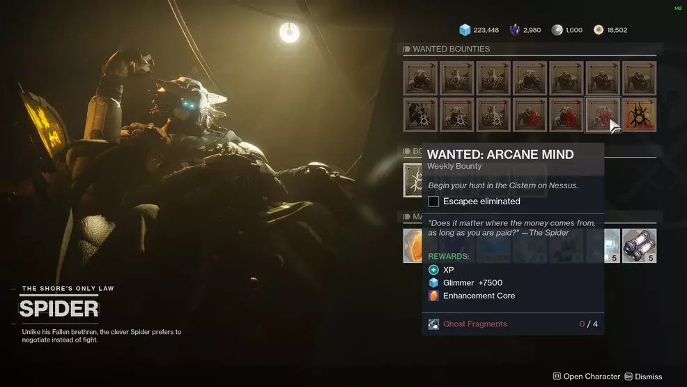 Arcane Mind wanted bounty Destiny 2