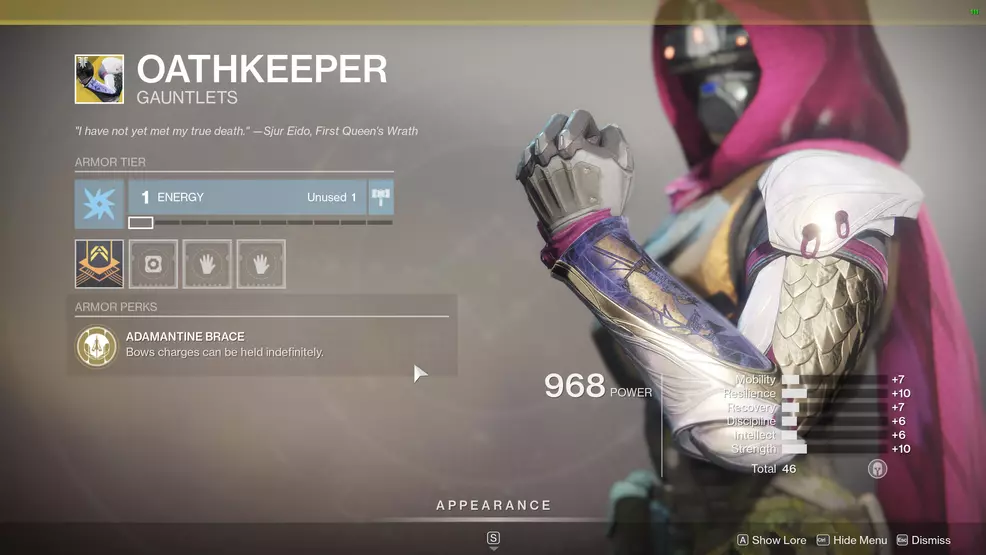 Destiny 2 Exotic Hunter armor Oathkeeper