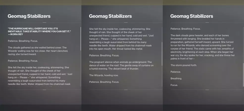 destiny 2 geomag stabilizers lore