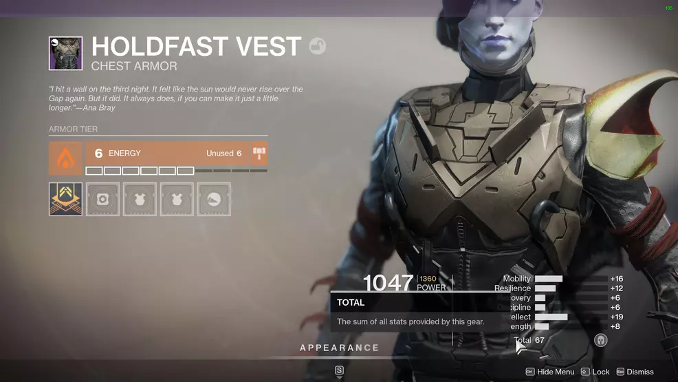 destiny 2 holdfast vest armor stats