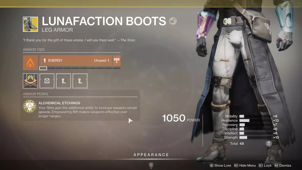 destiny 2 lunafaction boots perk alchemical etchings