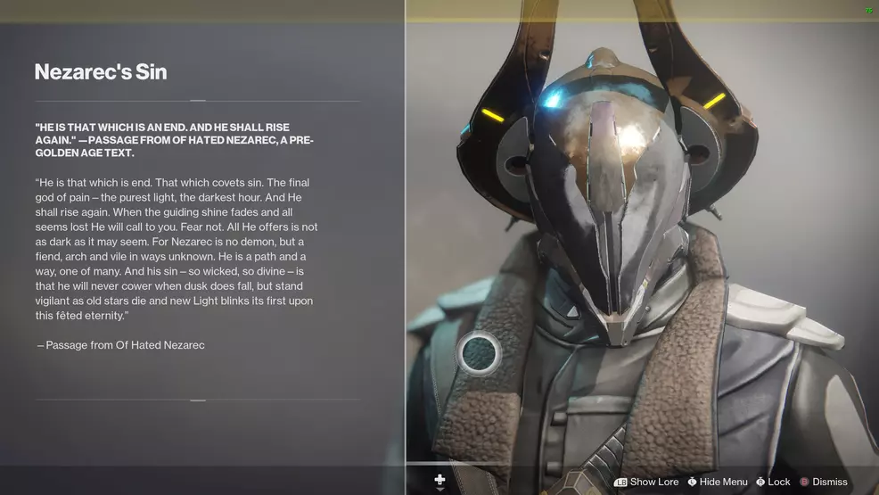 Destiny 2 Nezarec's Sin lore