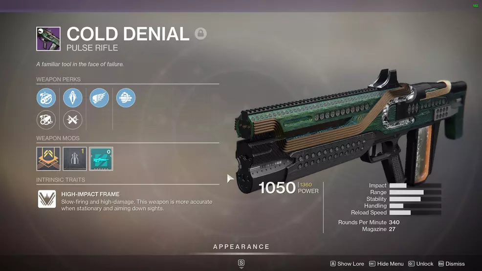 destiny 2 season of arrivals god rolls cold denial