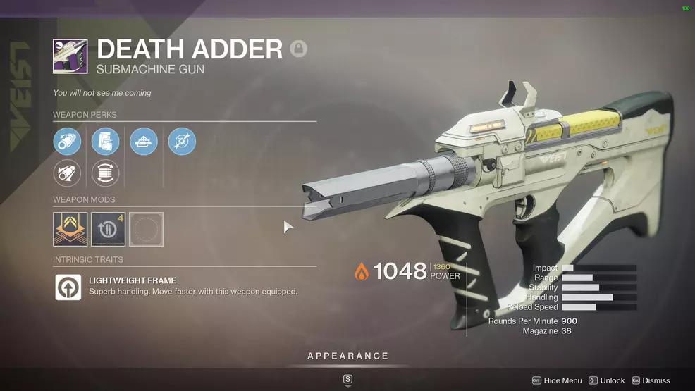 destiny 2 season of arrivals god rolls death adder