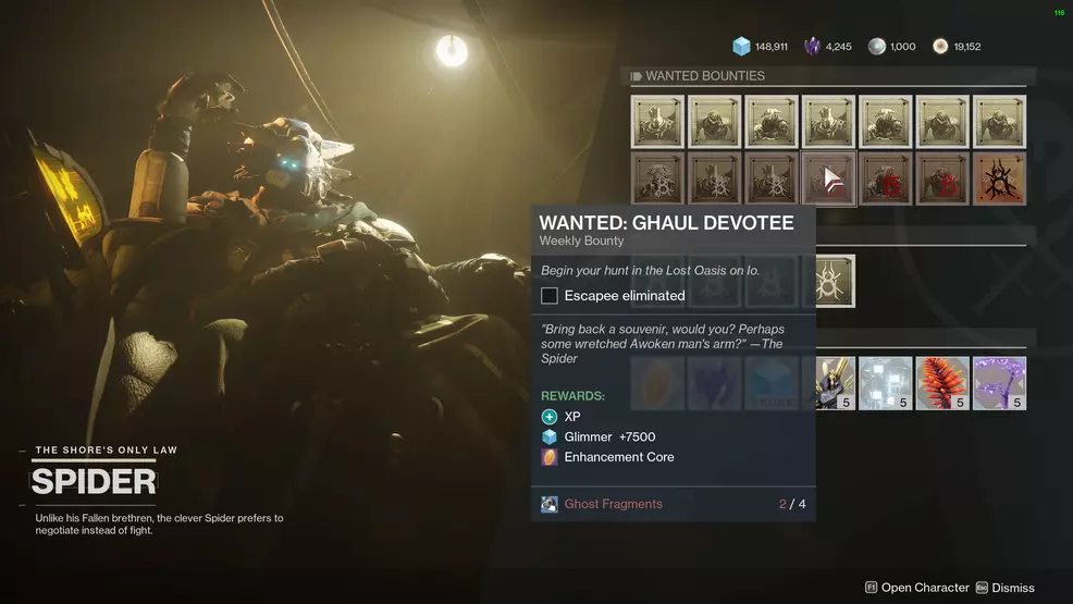 ghaul devotee wanted bounty destiny 2