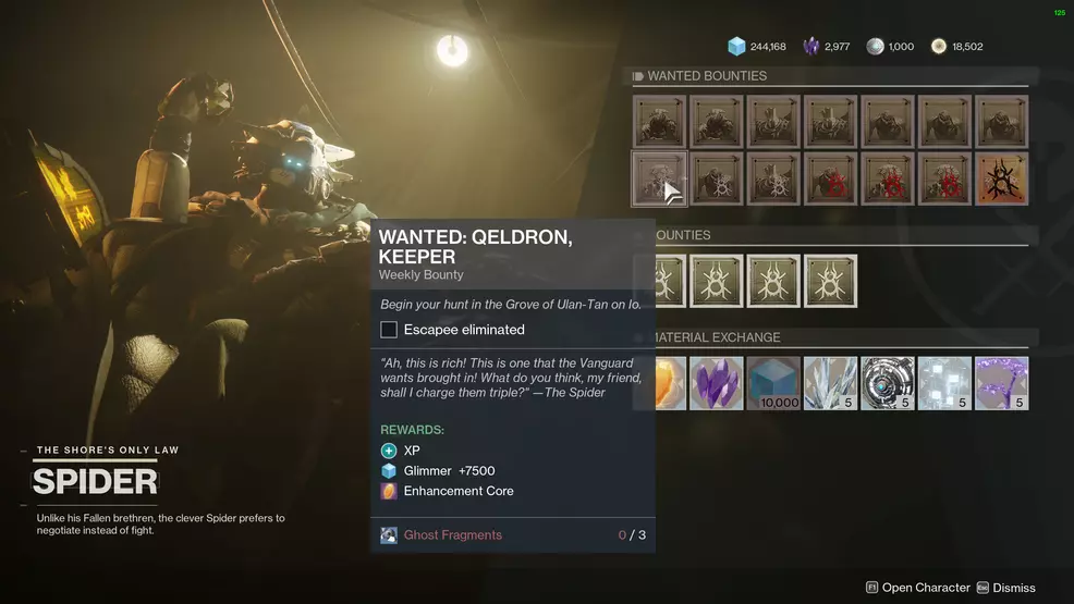 Qeldron Keeper wanted bounty Destiny 2