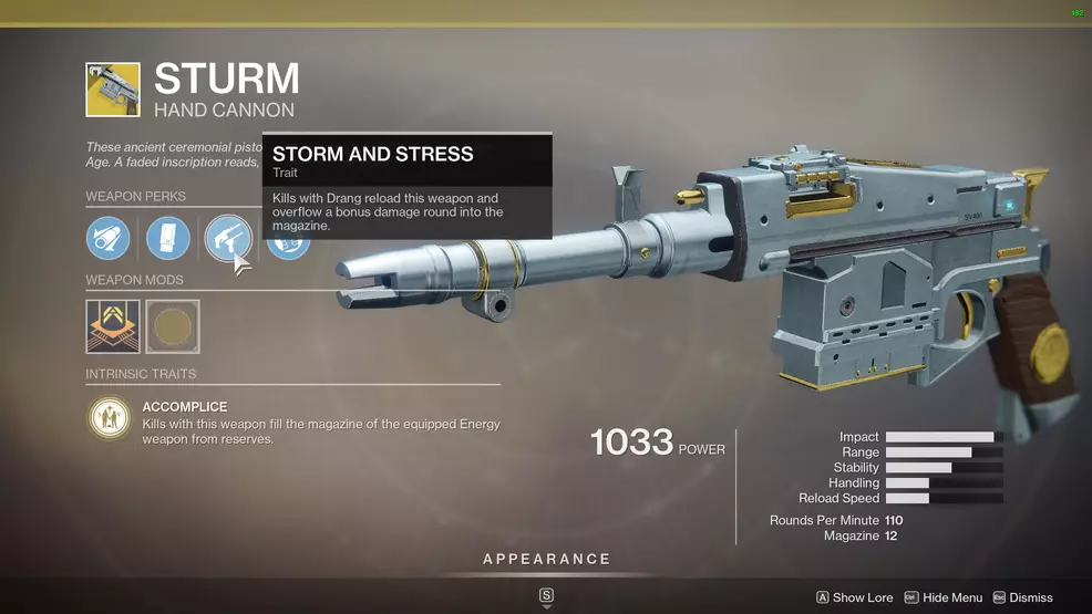 sturm perks destiny 2