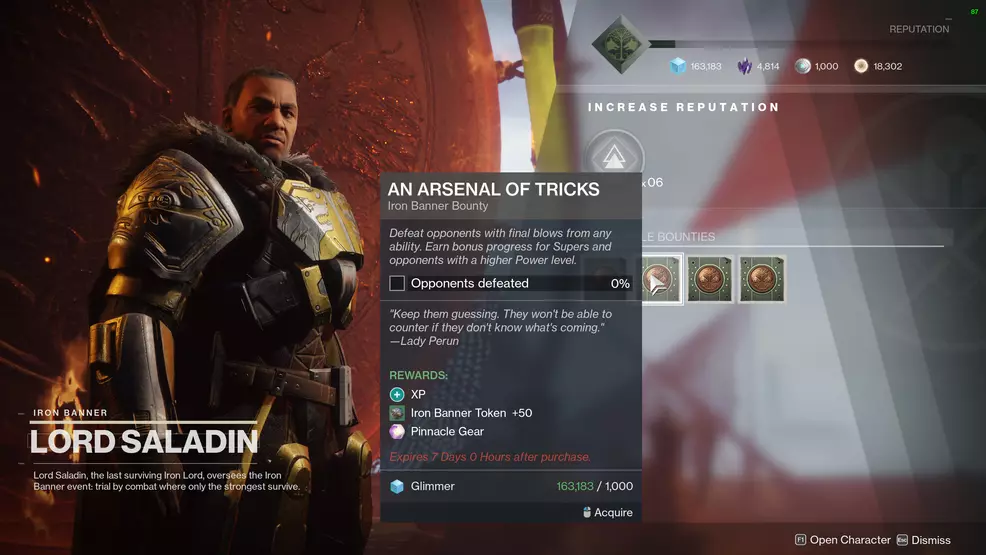 An Arsenal of Tricks Iron Banner Destiny 2