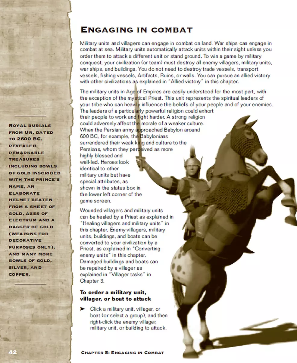 Extract from the Age of Empires instruction manual.