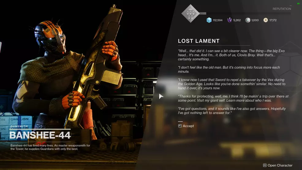 destiny 2 lost lament banshee