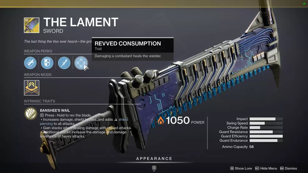 destiny 2 the lament perks