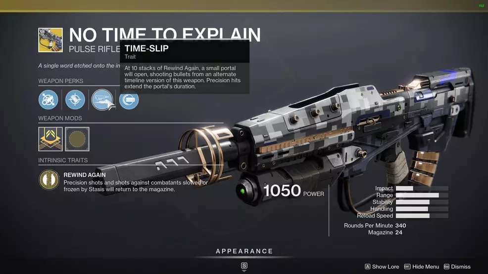 no time to explain perks destiny 2