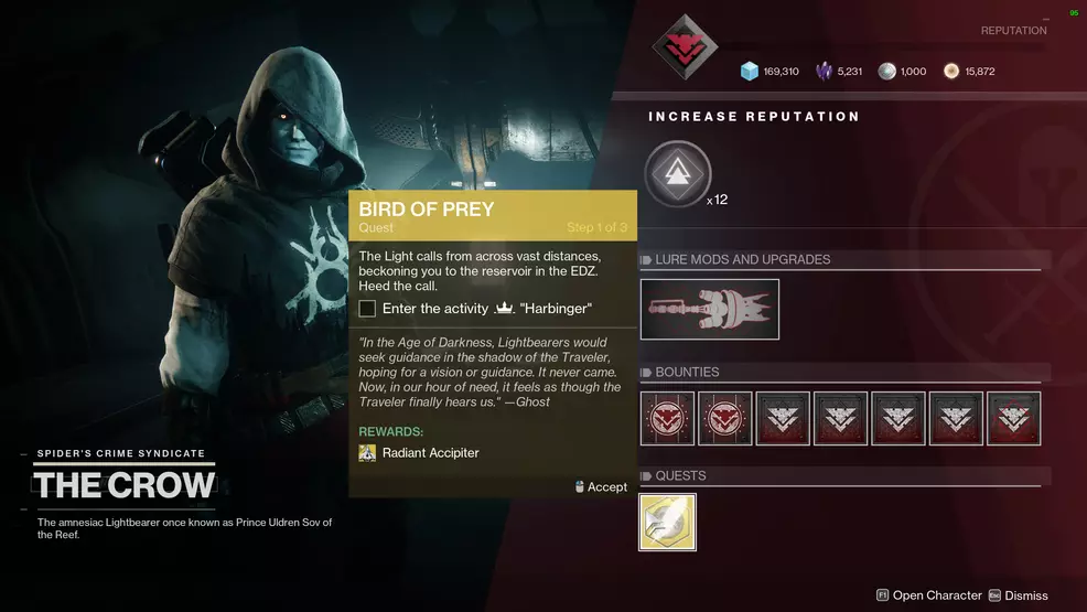 destiny 2 bird of prey quest