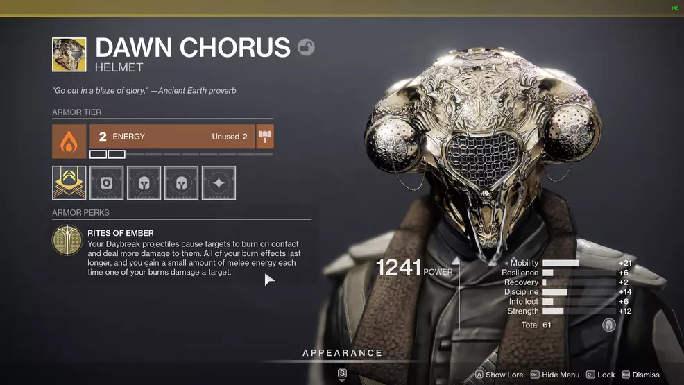 destiny 2 dawn chorus rites of ember