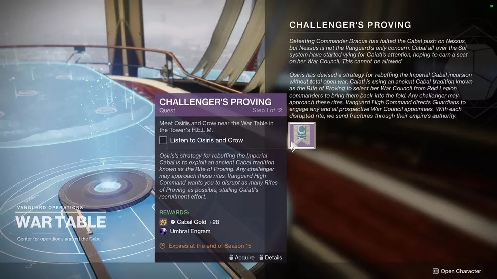 season of the chosen challenger's proving