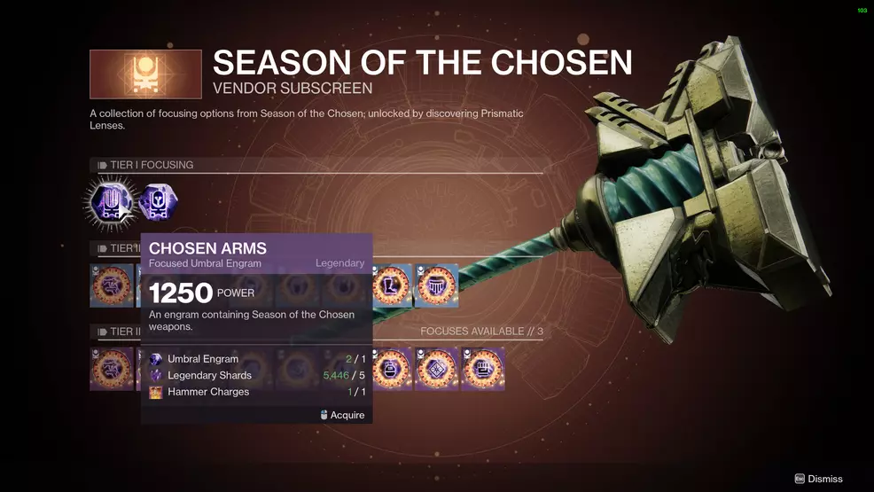 destiny 2 season of the chosen umbral engram