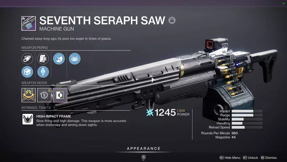 destiny 2 seventh seraph saw machine gun