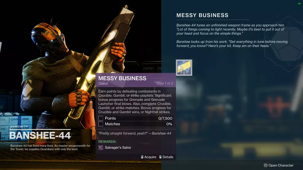 messy business quest destiny 2