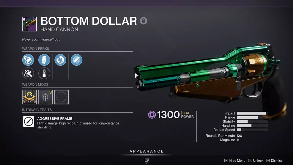 destiny 2 bottom dollar god roll